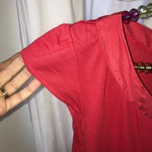 Tops - Coral blouse with silk tie Tops - Coral blouse with silk tie